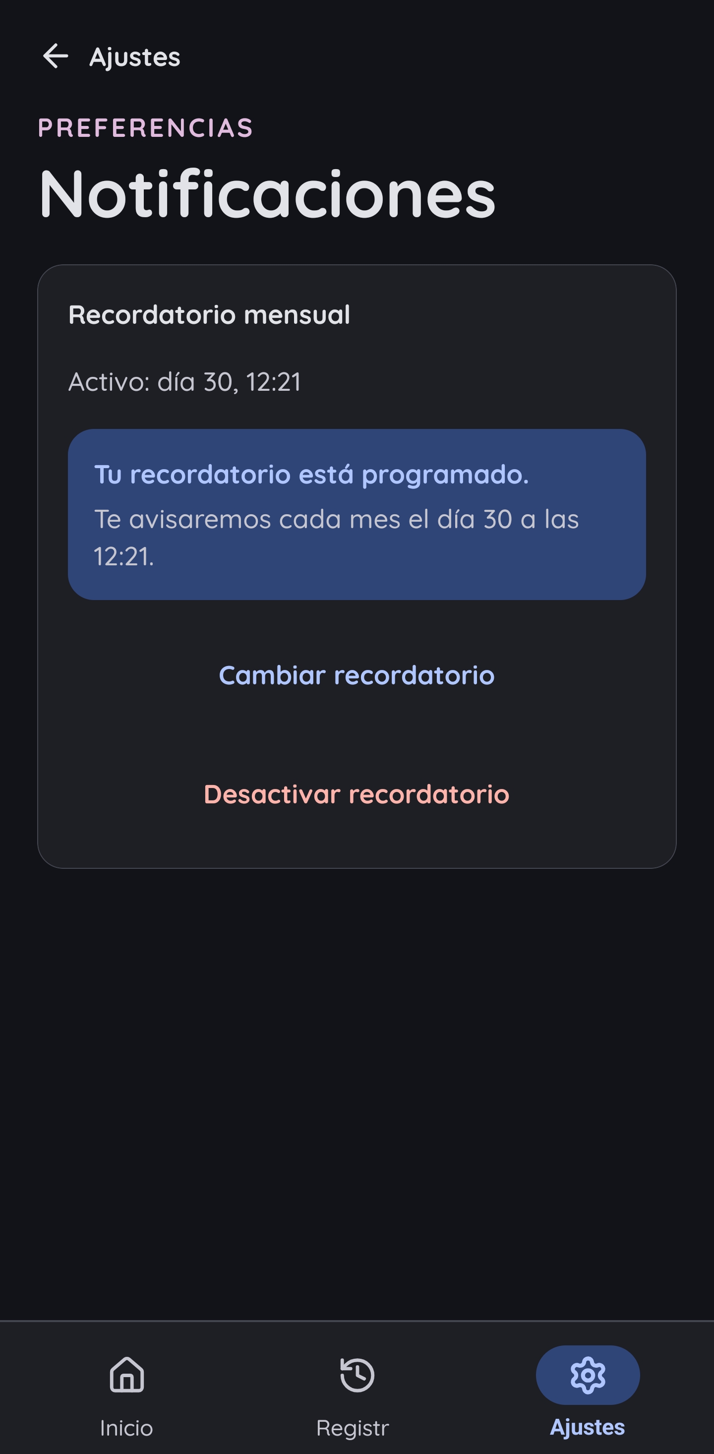 Ajustes de Notificaciones - Notification Settings