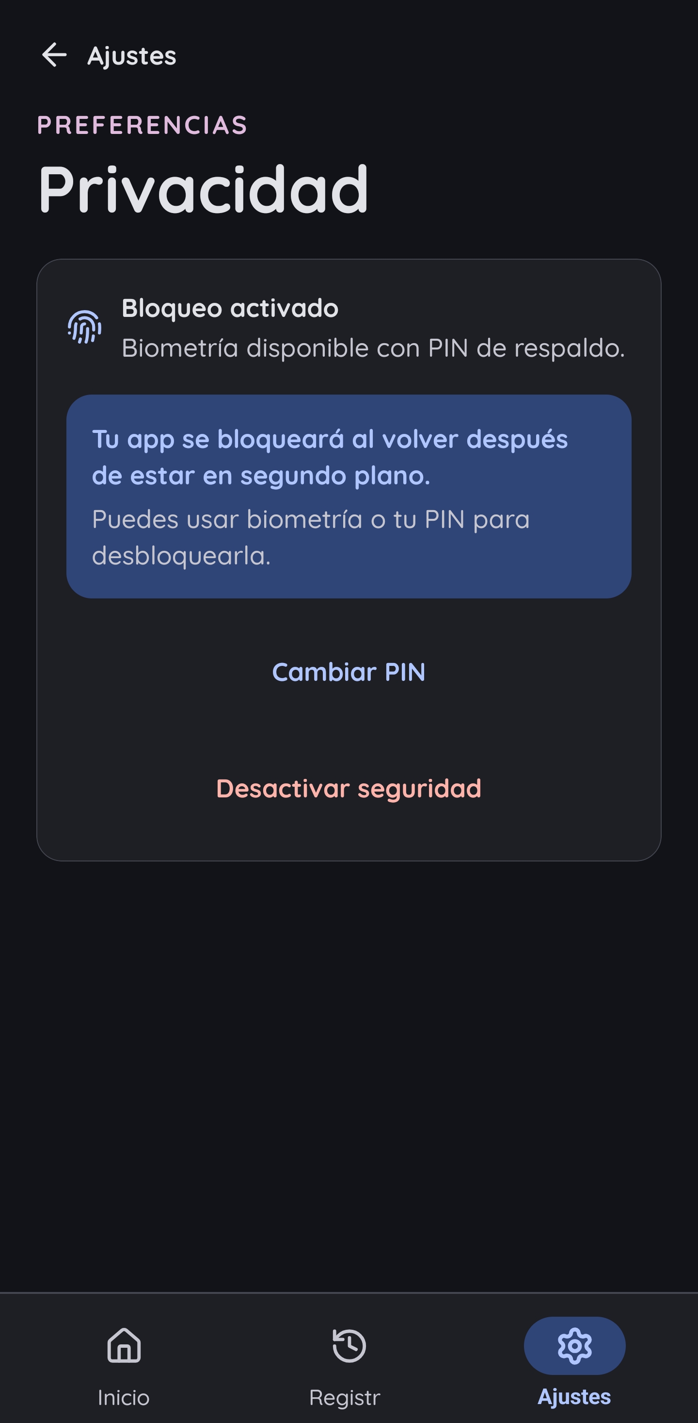 Ajustes de Privacidad - Privacy Settings